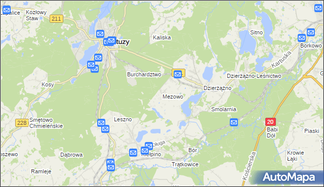 mapa Mezowo, Mezowo na mapie Targeo