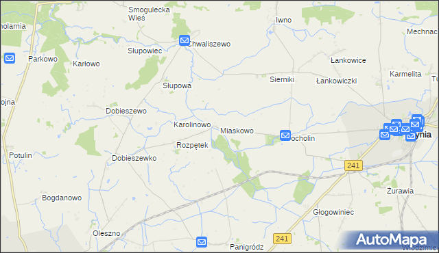 mapa Miaskowo, Miaskowo na mapie Targeo