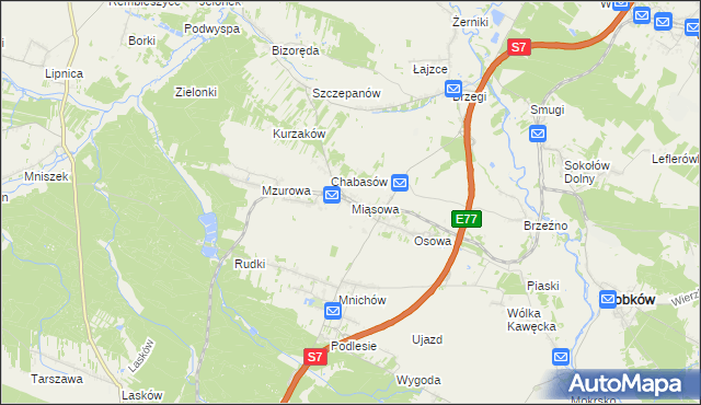 mapa Miąsowa, Miąsowa na mapie Targeo