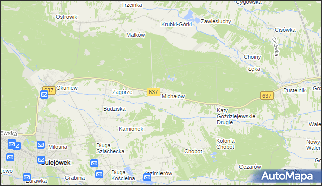 mapa Michałów gmina Halinów, Michałów gmina Halinów na mapie Targeo