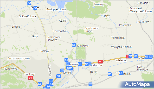 mapa Michalów gmina Sułów, Michalów gmina Sułów na mapie Targeo
