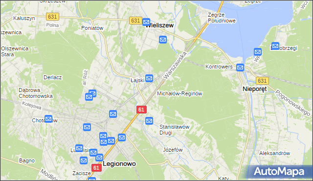 mapa Michałów-Reginów, Michałów-Reginów na mapie Targeo