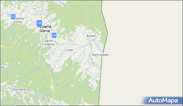 mapa Michniowiec, Michniowiec na mapie Targeo