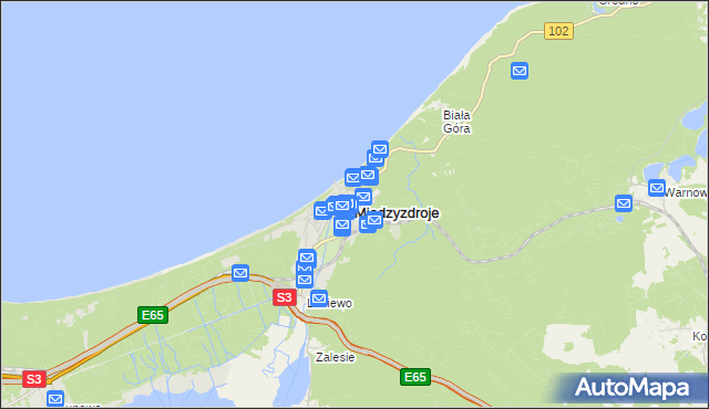 mapa Międzyzdroje, Międzyzdroje na mapie Targeo