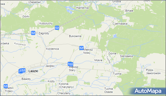 mapa Miękisz Nowy, Miękisz Nowy na mapie Targeo