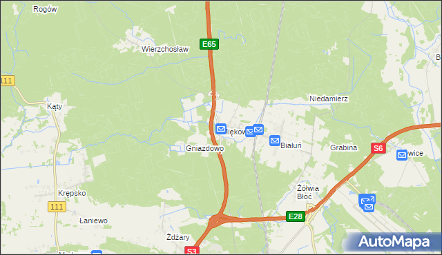 mapa Miękowo gmina Goleniów, Miękowo gmina Goleniów na mapie Targeo