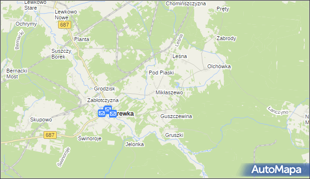 mapa Mikłaszewo, Mikłaszewo na mapie Targeo