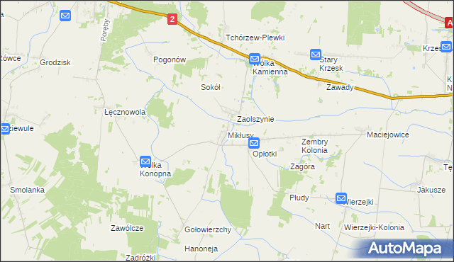 mapa Mikłusy, Mikłusy na mapie Targeo