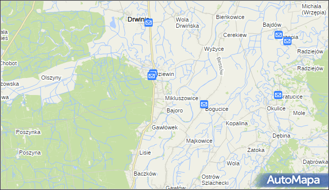 mapa Mikluszowice, Mikluszowice na mapie Targeo