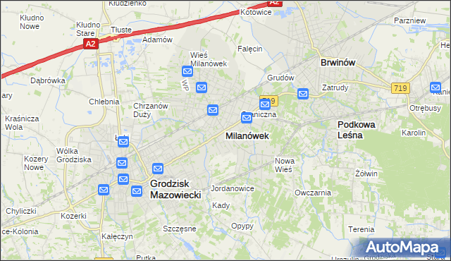 mapa Milanówek, Milanówek na mapie Targeo