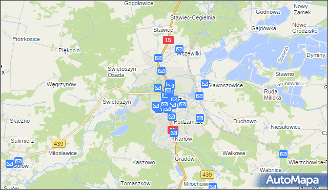 mapa Milicz, Milicz na mapie Targeo