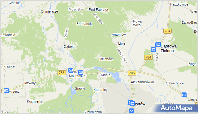 mapa Milionów, Milionów na mapie Targeo