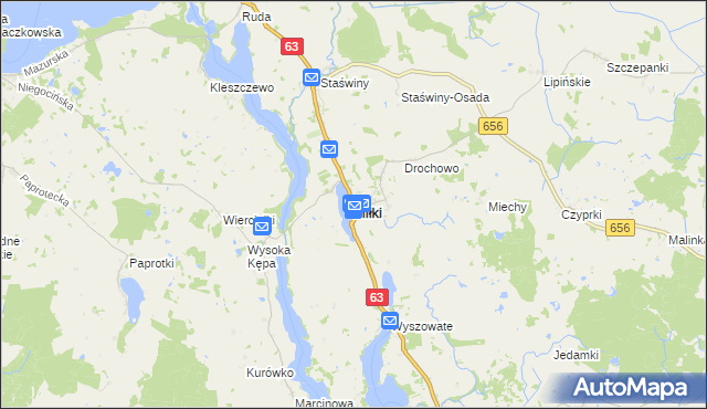 mapa Miłki, Miłki na mapie Targeo