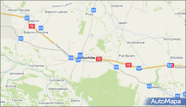 mapa Miłochniewice, Miłochniewice na mapie Targeo