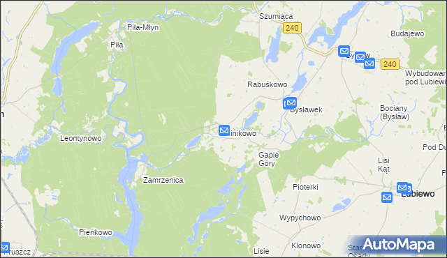mapa Minikowo gmina Lubiewo, Minikowo gmina Lubiewo na mapie Targeo