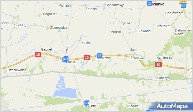 mapa Minikowo gmina Nakło nad Notecią, Minikowo gmina Nakło nad Notecią na mapie Targeo