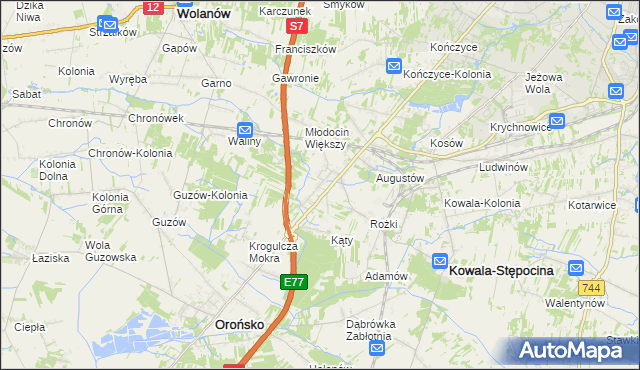 mapa Młodocin Mniejszy, Młodocin Mniejszy na mapie Targeo