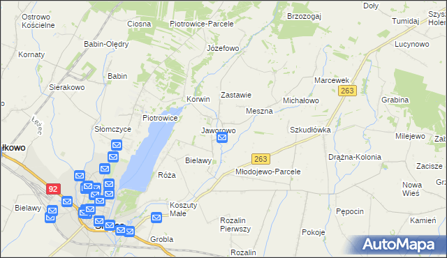 mapa Młodojewo, Młodojewo na mapie Targeo