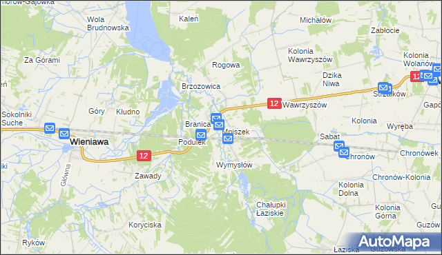 mapa Mniszek gmina Wolanów, Mniszek gmina Wolanów na mapie Targeo