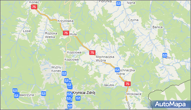 mapa Mochnaczka Wyżna, Mochnaczka Wyżna na mapie Targeo