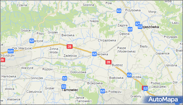 mapa Moderówka, Moderówka na mapie Targeo