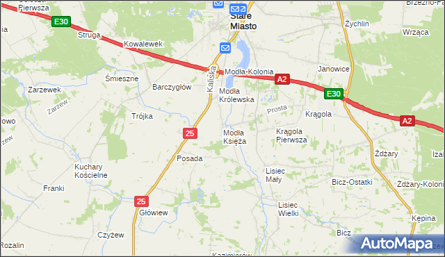 mapa Modła Księża, Modła Księża na mapie Targeo