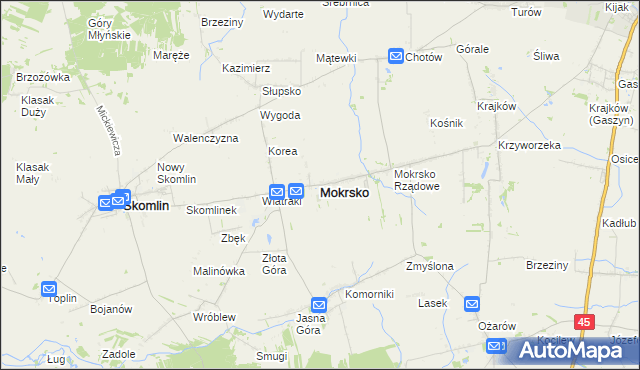 mapa Mokrsko, Mokrsko na mapie Targeo