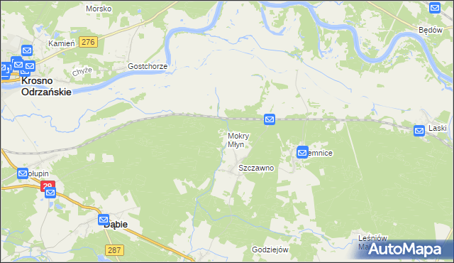 mapa Mokry Młyn, Mokry Młyn na mapie Targeo