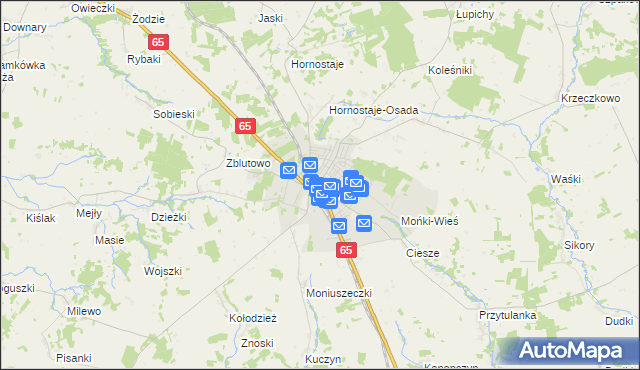 mapa Mońki, Mońki na mapie Targeo