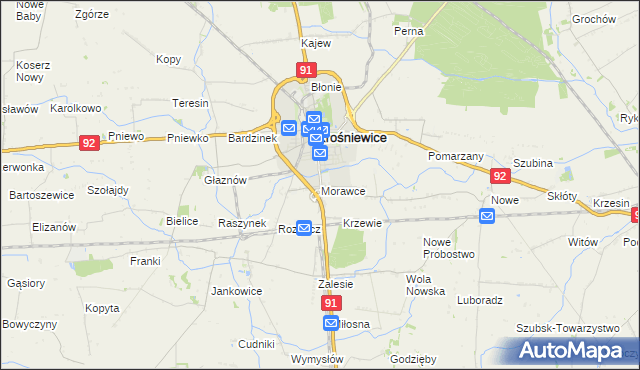 mapa Morawce, Morawce na mapie Targeo