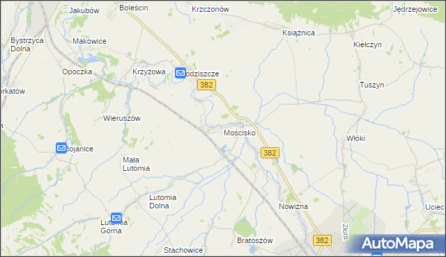 mapa Mościsko gmina Dzierżoniów, Mościsko gmina Dzierżoniów na mapie Targeo