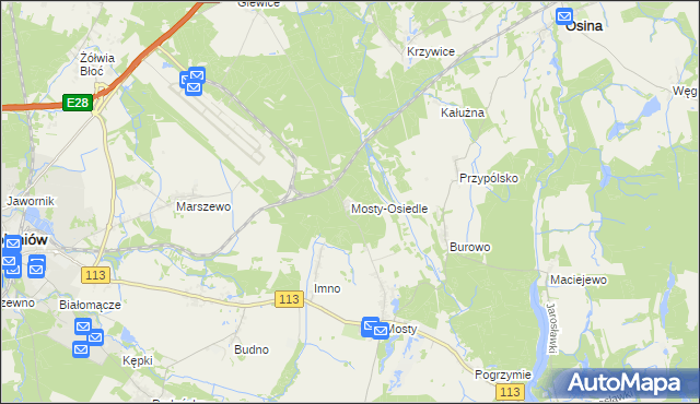 mapa Mosty-Osiedle, Mosty-Osiedle na mapie Targeo