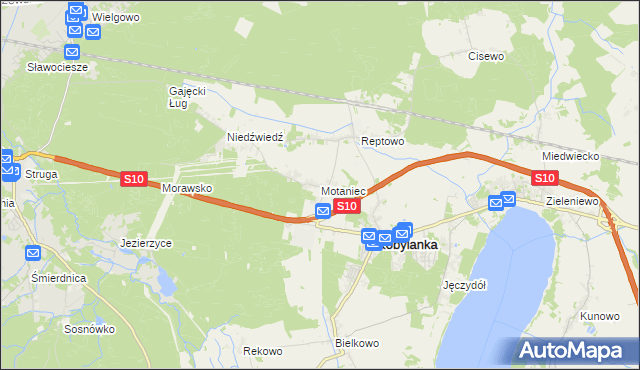 mapa Motaniec, Motaniec na mapie Targeo