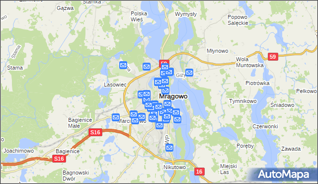 mapa Mrągowo, Mrągowo na mapie Targeo