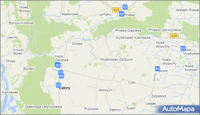 mapa Mystkówiec-Szczucin, Mystkówiec-Szczucin na mapie Targeo