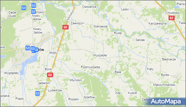 mapa Myszadła, Myszadła na mapie Targeo