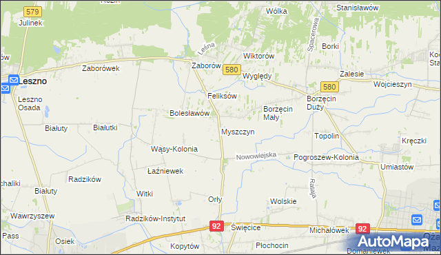 mapa Myszczyn, Myszczyn na mapie Targeo