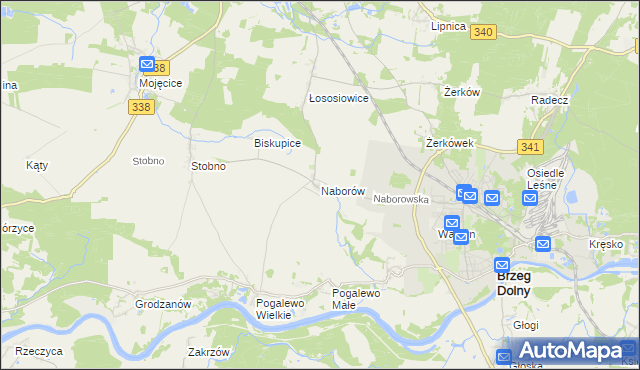 mapa Naborów, Naborów na mapie Targeo