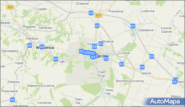 mapa Nałęczów powiat puławski, Nałęczów powiat puławski na mapie Targeo