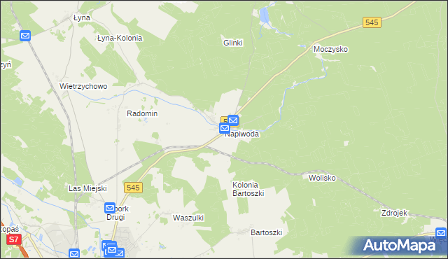 mapa Napiwoda, Napiwoda na mapie Targeo