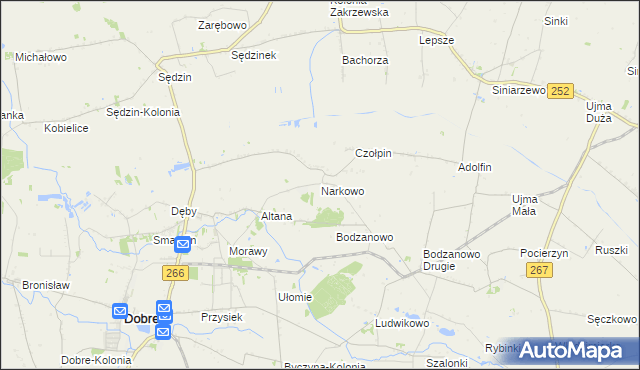 mapa Narkowo, Narkowo na mapie Targeo