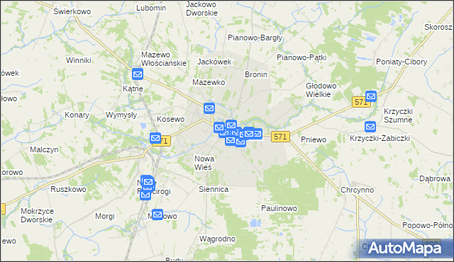 mapa Nasielsk, Nasielsk na mapie Targeo