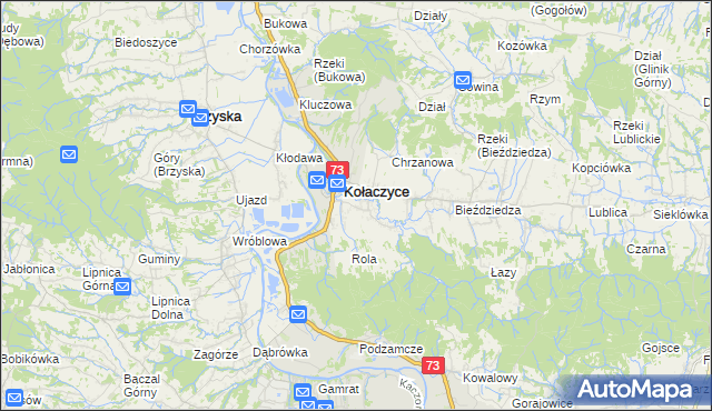 mapa Nawsie Kołaczyckie, Nawsie Kołaczyckie na mapie Targeo