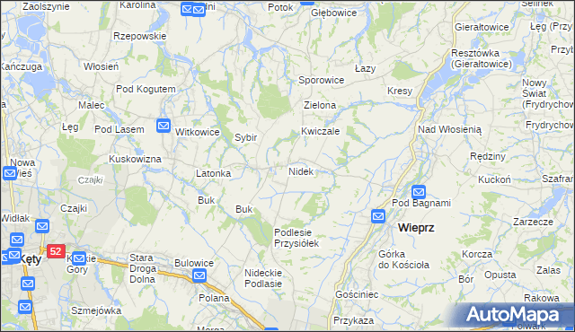 mapa Nidek, Nidek na mapie Targeo