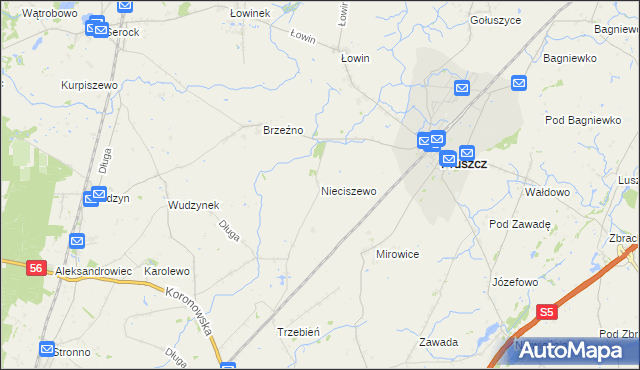 mapa Nieciszewo, Nieciszewo na mapie Targeo