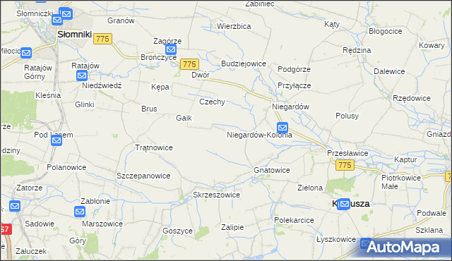 mapa Niegardów-Kolonia, Niegardów-Kolonia na mapie Targeo