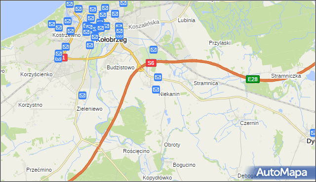 mapa Niekanin, Niekanin na mapie Targeo