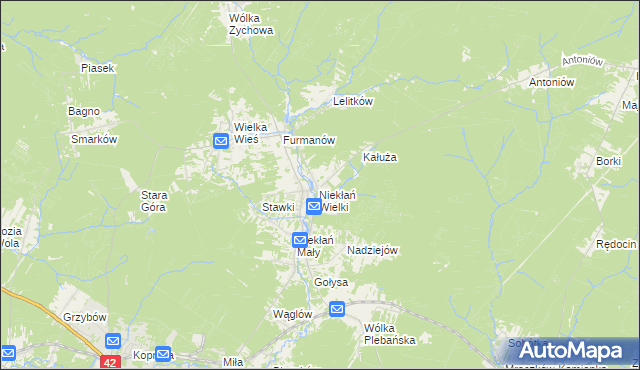 mapa Niekłań Wielki, Niekłań Wielki na mapie Targeo