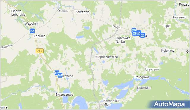 mapa Niepoczołowice, Niepoczołowice na mapie Targeo