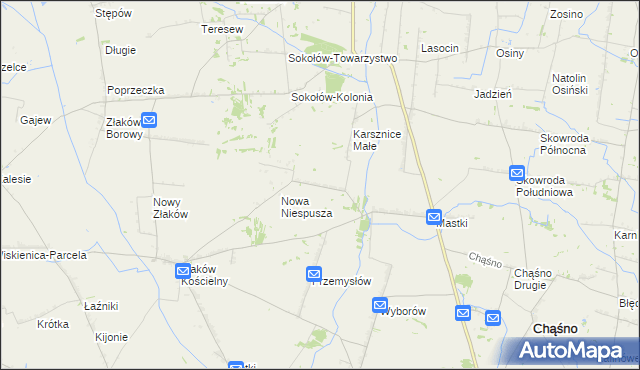 mapa Niespusza-Wieś, Niespusza-Wieś na mapie Targeo